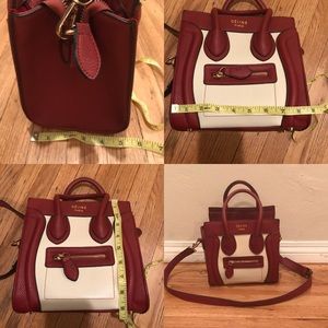 Red and cream shoulder/crossbody bag.